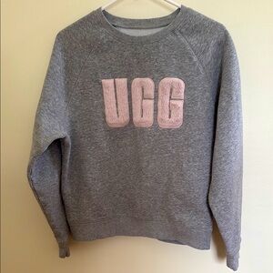 UGG Light Gray Sweatshirt with baby pink logo